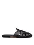 Black Italian Calfskin Backless Fisherman Sandal | Mezlan Casual Shoes | Sam's Tailoring Fine Men's Clothing