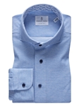 Blue Solid Premium Quality Jersey Knit Shirt | Emanuel Berg Shirts Collection | Sam's Tailoring Fine Men Clothing