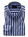 Navy Extra Fine Poplin Premium Luxury Dress Shirt | Emanuel Berg Shirts Collection | Sam's Tailoring Fine Men Clothing