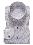 Beige & Grey Flowers Premium Men's Jersey Shirt | Emanuel Berg Shirts Collection | Sam's Tailoring Fine Men Clothing
