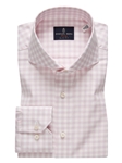 Pink, Navy & White Check Twill Luxury Sport Shirt | Emanuel Berg Shirts Collection | Sam's Tailoring Fine Men Clothing