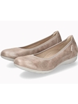 Taupe Leather Lining Metallic Print Women's Flat | Mephisto Women's Flats Shoe | Sams Tailoring