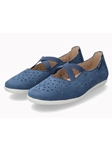 Denim Ballerinas Leather Nubuck Women's Flat | Mephisto Women's Flats Shoe | Sams Tailoring Fine Women's Shoe