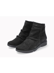 Black Leather Nubuck Women's Ankle Boot | Mephisto Women Boots | Sam's Tailoring Fine Women's Shoes