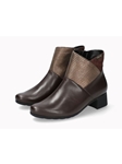 Dark Brown Smooth Leather With Heel Ankle Boot | Mephisto Women Boots | Sam's Tailoring Fine Women's Shoes