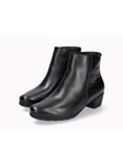 Black Leather Smooth With Heel Women Ankle Boot | Mephisto Women Boots | Sam's Tailoring Fine Women's Shoes