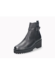 Black With Heel Grain Leather Women Ankle Boot | Mephisto Women Boots | Sam's Tailoring Fine Women's Shoes