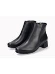 Black Leather Smooth Women's Heel Ankle Boot | Mephisto Women Boots | Sam's Tailoring Fine Women's Shoes