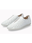 White Leather Crackle Effect Laces Womens Shoe | Mephisto Women Shoes | Sam's Tailoring Fine Women's Shoes