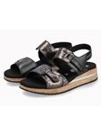 Black Leather Smooth Air Relax Women's Sandal | Mephisto Women Sandals | Sam's Tailoring Fine Women's Shoes
