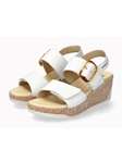 White Leather Smooth Grainy Women's Sandal | Mephisto Women Sandals | Sam's Tailoring Fine Women's Shoes