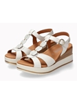 Fog Leather Metallic Wedge Heel Women's Sandal | Mephisto Women Sandals | Sam's Tailoring Fine Women's Shoes