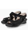 Black Leather Nubuck Soft Air Women's Sandal | Mephisto Women Sandals | Sam's Tailoring Fine Women's Shoes