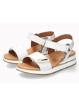 White Leather Crackle Effect Women's Sandal | Mephisto Women Sandals | Sam's Tailoring Fine Women's Shoes