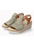 Light Khaki Leather Velvet Midsole Women Sandal | Mephisto Women Sandals | Sam's Tailoring Fine Women's Shoes