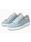 Sky Blue Leather Nubuck Zipper Women's Sneaker | Mephisto Women Sneakers | Sams Tailoring Fine Women's Shoes