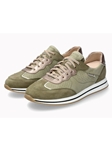 Light Khaki Leather Velvet Lightweight Women Sneaker | Mephisto Women Sneakers | Sams Tailoring Fine Women's Shoes