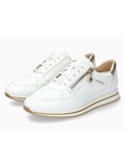 White Leather Crackle Effect Women's Sneaker | Mephisto Women Sneakers | Sams Tailoring Fine Women's Shoes