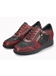 Wine Leather Metallic Fancy Print Women's Sneaker | Mephisto Women Sneakers | Sams Tailoring Fine Women's Shoes