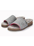 Grey Textile Uni. Flat Heel Women's Cork Sandal | Mephisto Women Cork Sandals | Sam's Tailoring Fine Women's Shoes