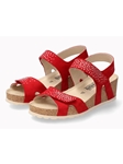 Scarlet Leather Velvet Wedge Heel Cork Sandal | Mephisto Women Cork Sandals | Sam's Tailoring Fine Women's Shoes