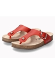 Red Leather Nubuck Women's Flat Cork Sandal | Mephisto Women Cork Sandals | Sam's Tailoring Fine Women's Shoes