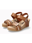 Camel Leather Smooth Women's Cork Footbed Sandal | Mephisto Women Cork Sandals | Sam's Tailoring Fine Women's Shoes