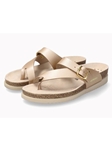 Platinum Leather Metallic Crumpled Women Cork Sandal | Mephisto Women Cork Sandals | Sam's Tailoring Fine Women's Shoes