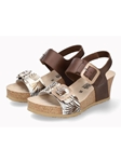 Dark Brown Leather Smooth Wedge Heel Cork Sandal | Mephisto Women Cork Sandals | Sam's Tailoring Fine Women's Shoes