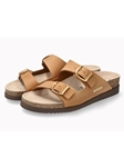 Camel Leather Nubuck Buckle Women Cork Sandal | Mephisto Women Cork Sandals | Sam's Tailoring Fine Women's Shoes