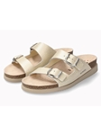 Light Sand Leather Metallic Women's Cork Sandal | Mephisto Women Cork Sandals | Sam's Tailoring Fine Women's Shoes