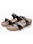 Black Leather Varnished Women Cork Sandal | Mephisto Women Cork Sandals | Sam's Tailoring Fine Women's Shoes