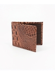Cognac Italian Hornback Croc Calfskin Leather Billford Wallet | Torino Leather Wallets | Sam's Tailoring Fine Men's Clothing