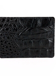 Black Italian Hornback Croc Calfskin Leather ID/Card Case | Torino Leather Wallets | Sam's Tailoring Fine Men's Clothing