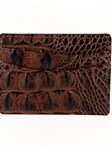 Brown Italian Hornback Croc Calfskin Leather ID/Card Case | Torino Leather Wallets | Sam's Tailoring Fine Men's Clothing
