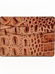 Cognac Italian Hornback Croc Calfskin Leather ID/Card Case | Torino Leather Wallets | Sam's Tailoring Fine Men's Clothing