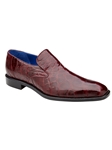 Dark Burgundy Genuine Alligator Genova Slip On | Belvedere Dress Shoes Collection | Sam's Tailoring Fine Men's Clothing