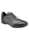 Black/Gray Ostrich Leg & Italian Calf Lando Shoe | Belvedere Causal Shoes Collection | Sam's Tailoring Fine Men's Clothing