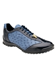 Navy/Blue Ostrich Leg & Italian Calf Lando Shoe | Belvedere Causal Shoes Collection | Sam's Tailoring Fine Men's Clothing