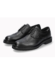 Black Leather Crackle Effect Men's Goodyear Welt Shoe | Mephisto Men's Shoes Collection  | Sam's Tailoring Fine Men Clothing