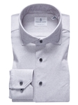 Light Grey Modern 4Flex Stretch Knit Men's Shirt | Emanuel Berg Dress Shirts Collection | Sam's Tailoring Fine Men Clothing