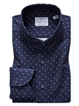 Dark Blue Brushed Twill Men's Casual Sartorial Shirt | Emanuel Berg Casual Shirts Collection | Sam's Tailoring Fine Men Clothing