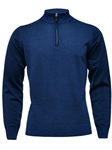 Dark Blue Light Guage Highneck Zipper Sweater | Emanuel Berg Sweaters Collection | Sam's Tailoring Fine Men Clothing