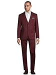 Burgundy Modern Fit Two Button Wool Stretch Men's Suit | Horst Men's Suits | Sam's Tailoring Fine Men Clothing