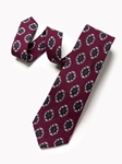 Burgundy Neat Medallion Pattern Men's Tie | Gitman Bros. Ties Collection | Sam's Tailoring Fine Men Clothing