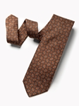 Brown Micro Medallion Pattern Men's Tie | Gitman Bros. Ties Collection | Sam's Tailoring Fine Men Clothing