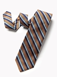 Brown Regimental Stripe Pattern Men's Tie | Gitman Bros. Ties Collection | Sam's Tailoring Fine Men Clothing