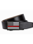 Black Thin Red Line 1 3/8" Strap Men Dress Belt | NexBelt Dress Belts | Sam's Tailoring Fine Men's Clothing