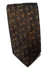 Tan, Brown & Yellow Medallion Men's XL Tie | Santostefano XL Ties | Sam's Tailoring Fine Men's Clothing