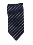 Navy With Black & White Stripe Men's XL Tie | Santostefano XL Ties | Sam's Tailoring Fine Men's Clothing